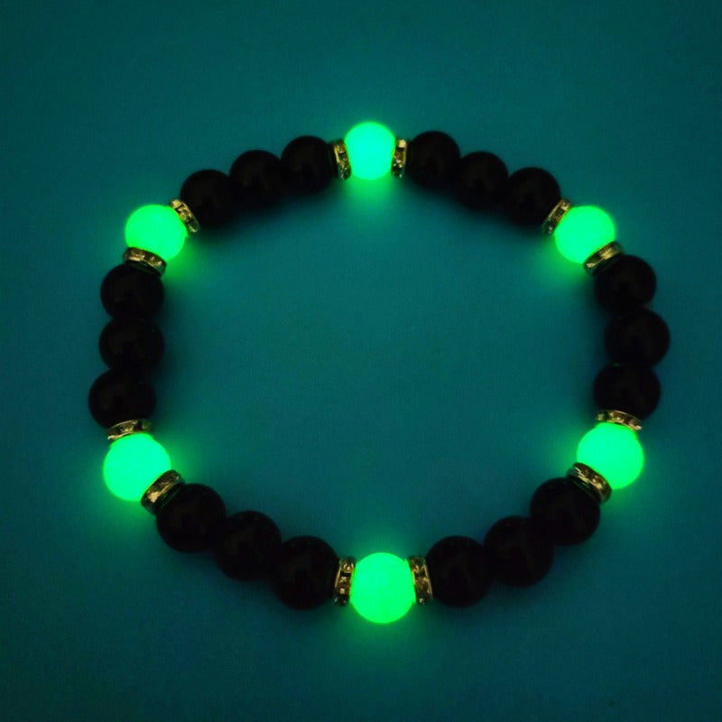 Blue/Green Glowing Bead Bracelet