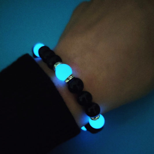 Blue/Green Glowing Bead Bracelet