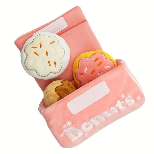 4pc Plush Donut Pet Toy