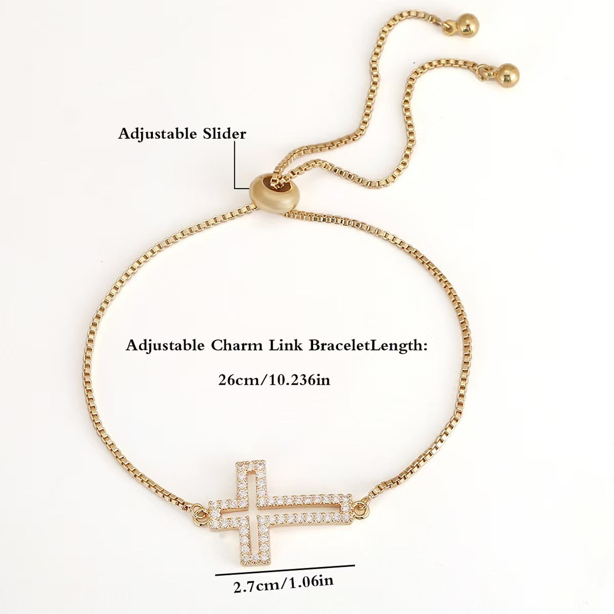 Faith Bracelet With Full Diamond Cross