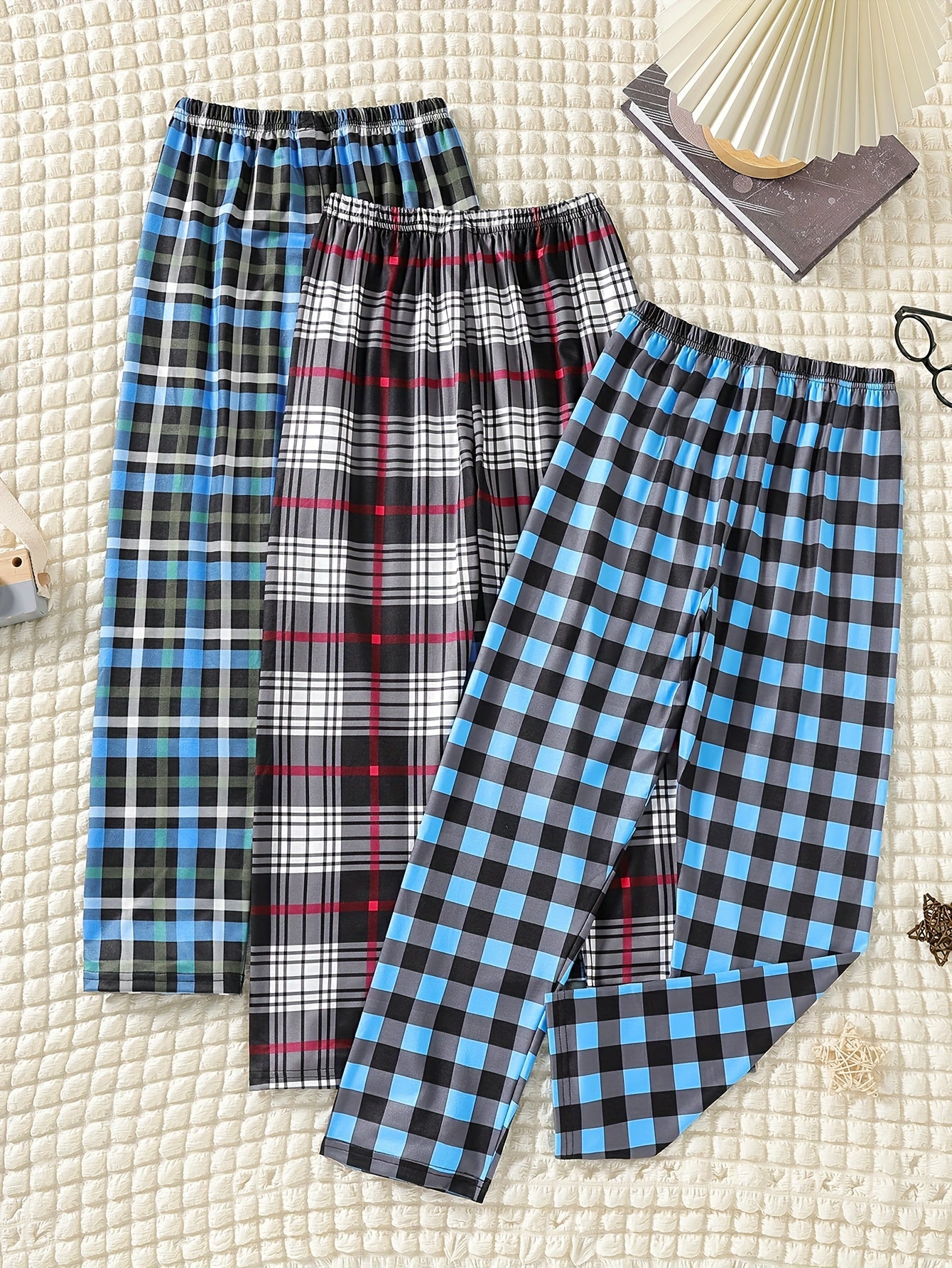 3pc Soft Plaid Loungewear